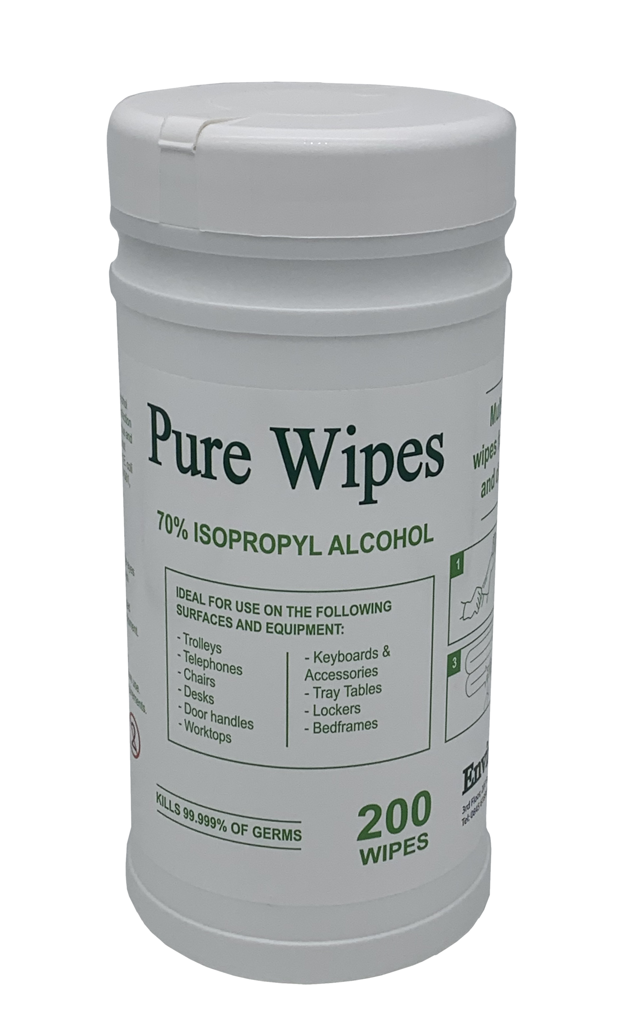  Alcohol Wipes Pure 70% IPA General Surface 200 Wipes - Helps protect against – Coronavirus, Covid 19